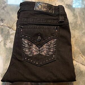 Miss Me Black Mid-Rise Boot Cut Jean Size 32.
